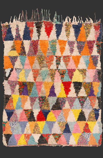 bs218, Moroccan boucherouite rag rug 180 x 140 cm / 6' x 4' 8''
